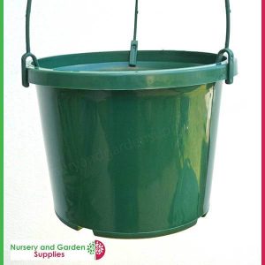 Plant Pot Hanger 350mm Clip style Green - for more info go to nurseryandgardensupplies.com.au