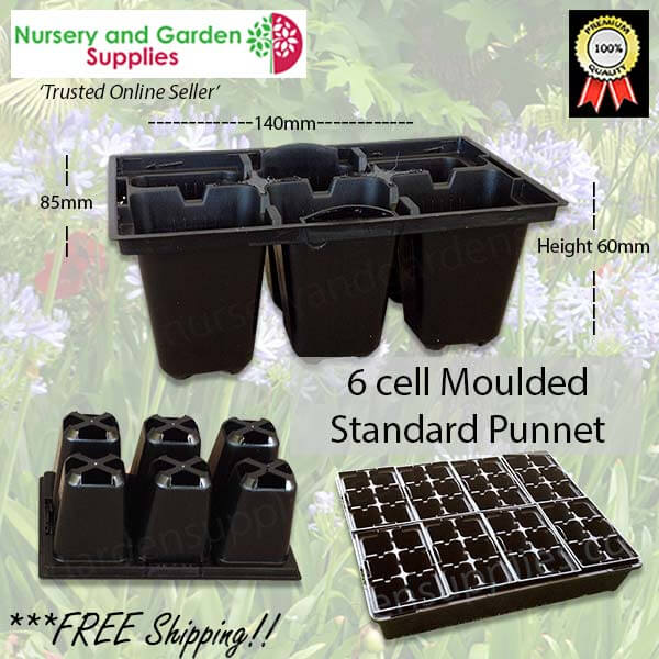 6 cell Moulded Punnet Standard - for more info go to nurseryandgardensupplies.com.au