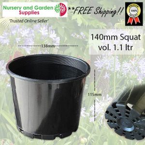 140mm Squat Plant Pot - for more info go to nurseryandgardensupplies.com.au