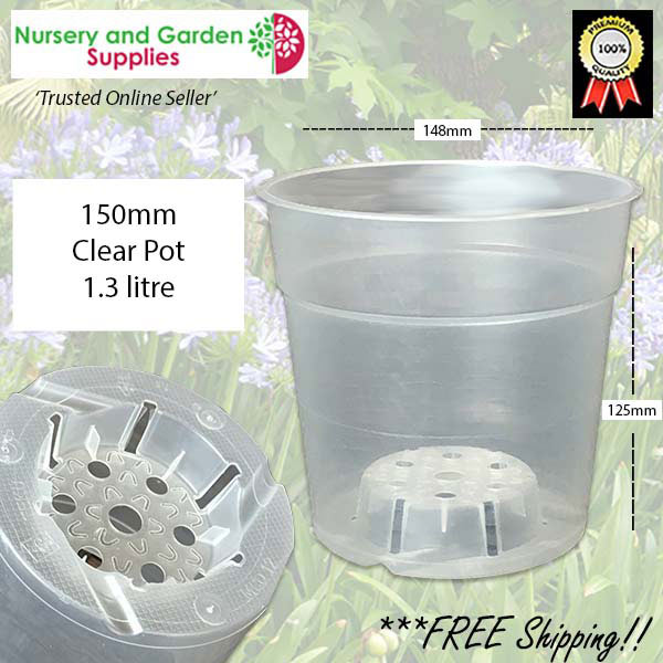 150mm Clear Pot Orchid TEKU - for more info go to nurseryandgardensupplies.com.au