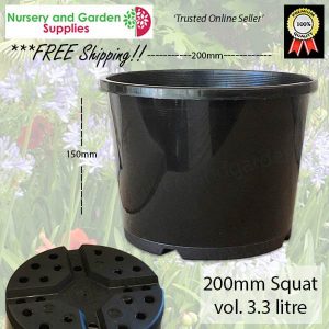 200mm Squat Plant Pot - for more info go to nurseryandgardensupplies.com.au