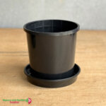 165mm Black Pot & Saucer Combo